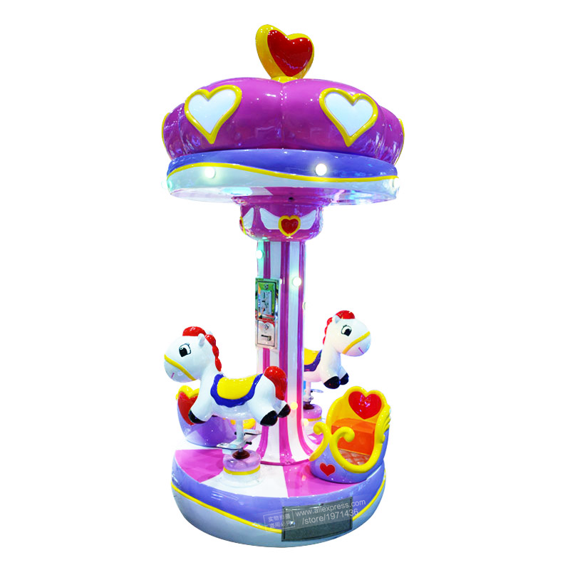 Coin Operated Kiddie Ride - Carrousel électrique cheval pour 3 personnes,